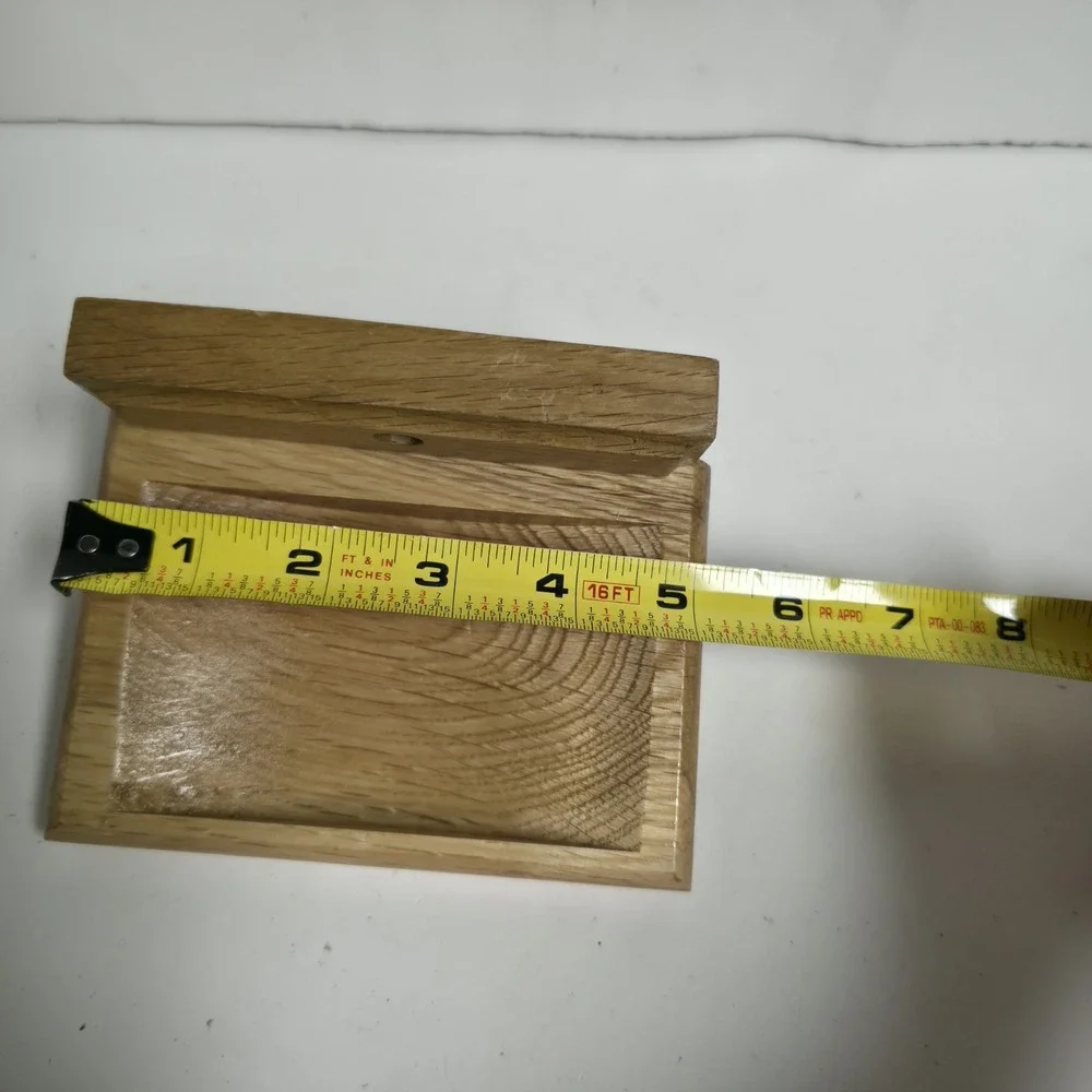Vintage Oak Wood Wall Mount Soap Dish Holder Handcrafted Hardwood Bathroom Tray